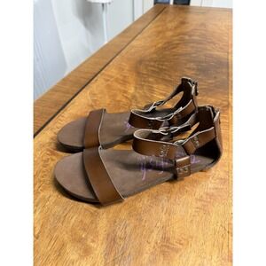 Blowfish Malibu Women's 6.5 Brown Vegan Granola Jesus Sandals Flats Gladiator
